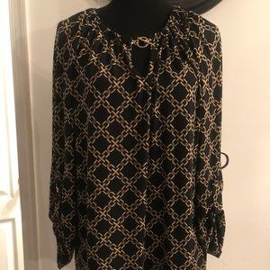 ❤️Michael Kors Navy and Gold 3/4 Sleeve Top